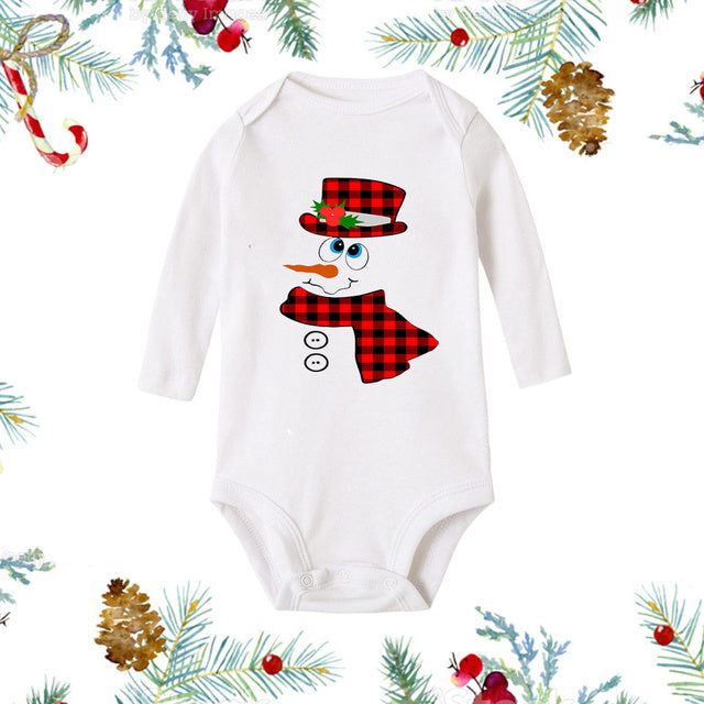 Christmas Newborn Baby White Long Sleeve Jumpsuit